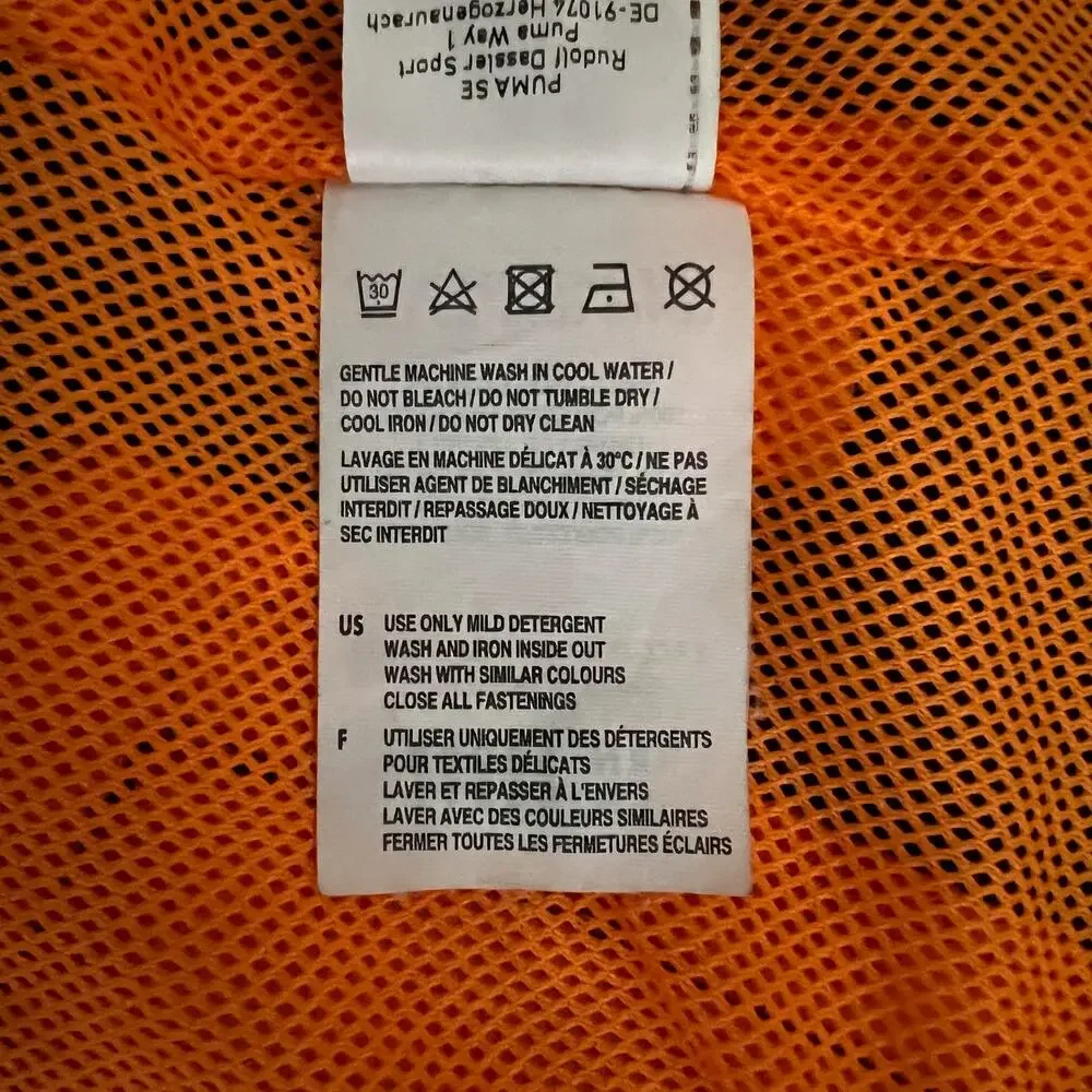 Puma Track Jacket 2XL Blue Orange Y2K Windbreaker Mesh Lined Full Zip Mens Logo